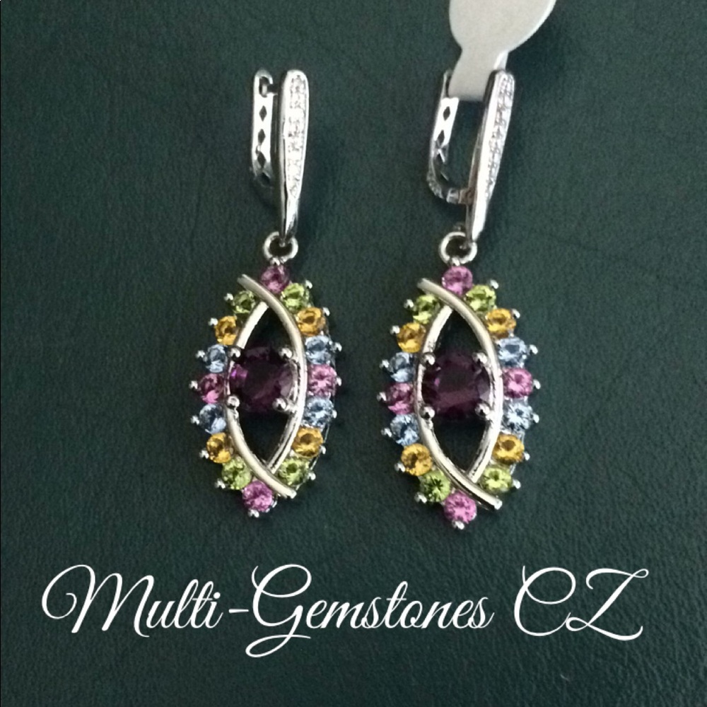 🆕🌺Multiple Gemstones CZ Earrings 🌺
